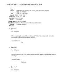 nurs 6541|NURS 6541, FINAL EXAM (ORIGINAL TEST) Questions and .